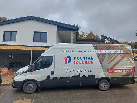 Izolace stropu novostavby rodinného domu v Hájku u Ostrova